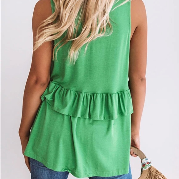 Babydoll Tank in kelly green - Picture 3 of 6